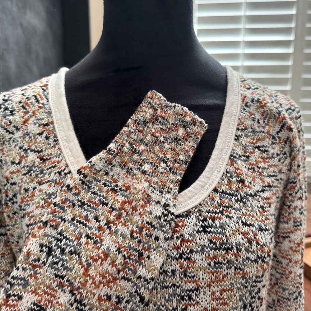 Multicolor V-Neck Women's Sweater